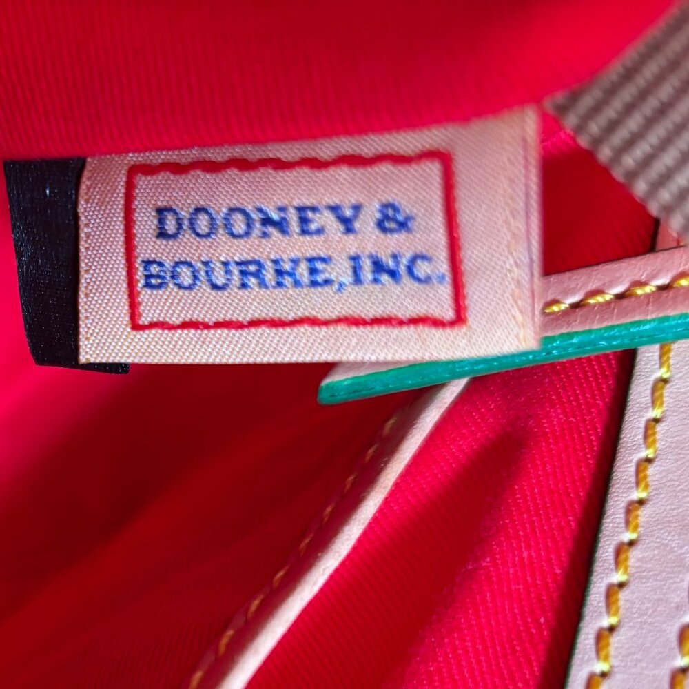 Dooney & Bourke Pink & White Pansy Flower Design With Basketweave Satchel - Picture 14 of 16